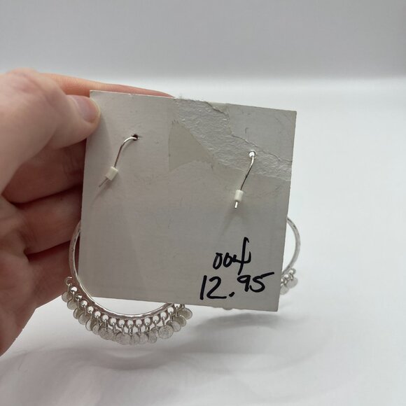 NWT Silver Hoops with Dangle Fringe Earrings - Picture 5 of 6